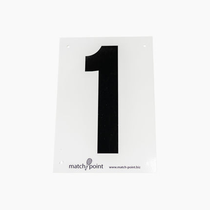 Har-Tru Tennis & Pickleball Court Numbers 7"x10" (Black on White) 140-2500-#1 - Play and Sync