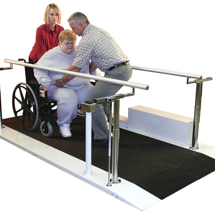 Tri W-G Bariatric Parallel Bars, Motorized, Height and Width Adjustable 15-5160 In Use - Play and Sync
