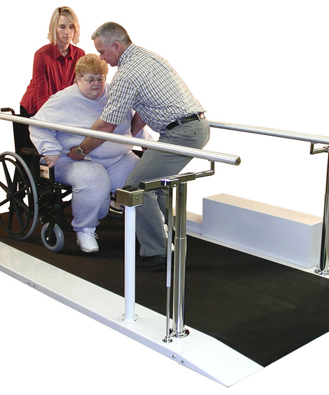 Tri W-G Bariatric Parallel Bars, Motorized, Height and Width Adjustable 15-5160 In Use - Play and Sync