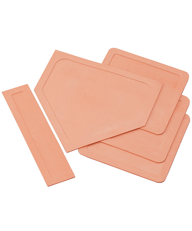 Jaypro Sports Baseball Base Set Rubber Throw-Down 13.5x13.5x0.5 in. Set of 3 BB-50 - Play and Sync