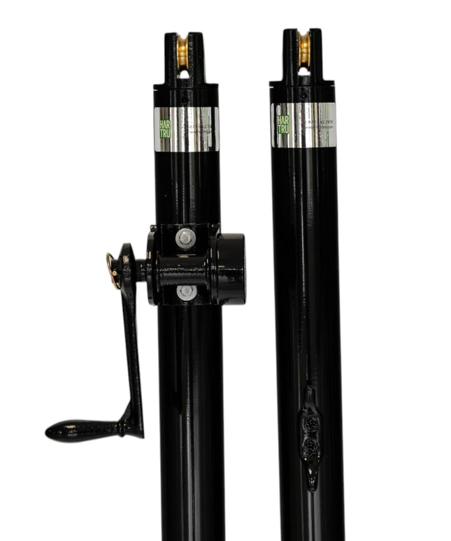 Har-Tru COURTMASTER Round Steel Post with External Wind 100-247BK - Play and Sync