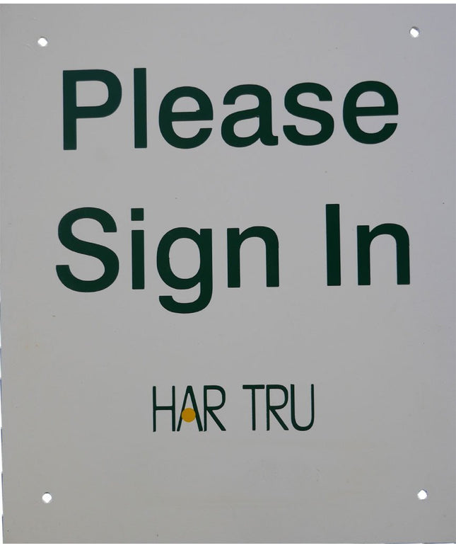Har-Tru "Please Sign In" Court Sign 140-56 - Play and Sync