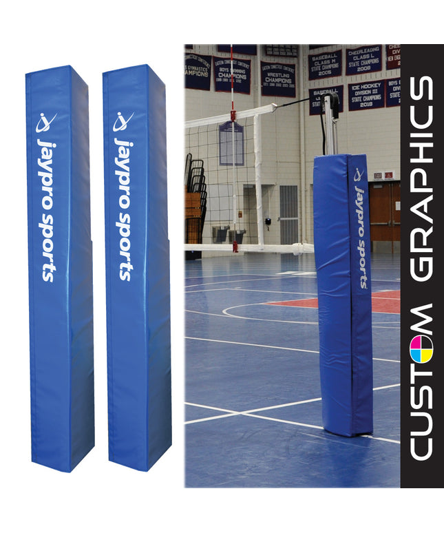 Jaypro Sports Volleyball Upright Protector Pads with Custom Graphics PVB-60PDX - Play and Sync