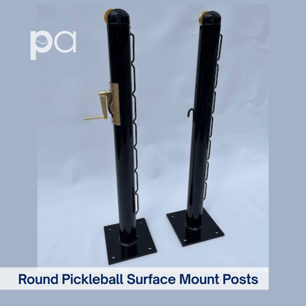 Round Pickleball Surface Mount Posts — 2-7/8" - Play and Sync