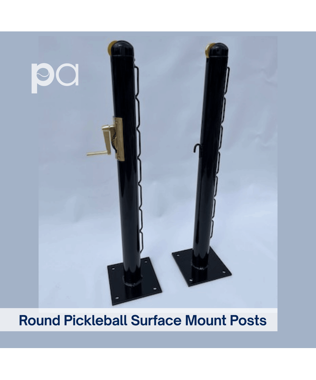 Round Pickleball Surface Mount Posts — 2-7/8" - Play and Sync