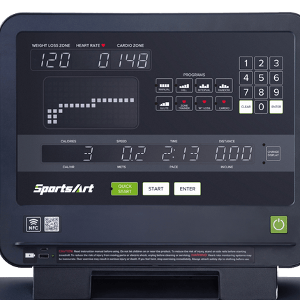 SportsArt T661M Medical Treadmill with Long Handrail | 10-6897 - Play and Sync