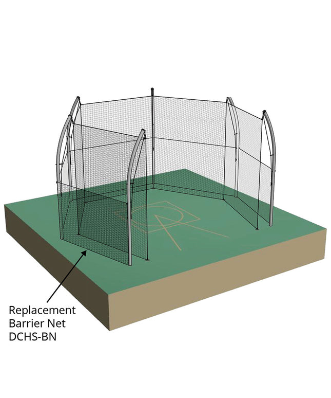 Jaypro Sports Discus Cage - Replacement Barrier Net (1-7/8 in. Sq. #42 Nylon Net) (63 ft.L x 7 ft.H) (Black) DCHS-BN - Play and Sync