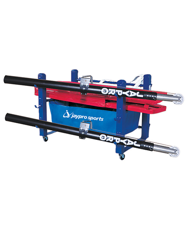 Jaypro Sports Volleyball Equipment Carrier (48 in.L x 36 in.W - 6 Poles) - Deluxe EC-1000 - Play and Sync