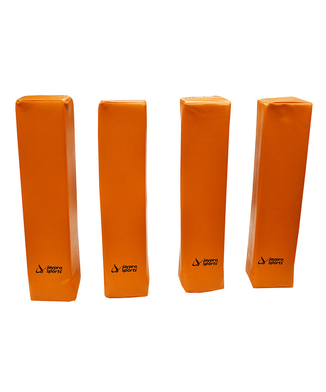 Jaypro Sports Football Field Markers - Free Standing Pylons (18 in. H x 4 in. W x 4 in. D) (Set of 4) (Orange) | FBPYLN - Play and Sync