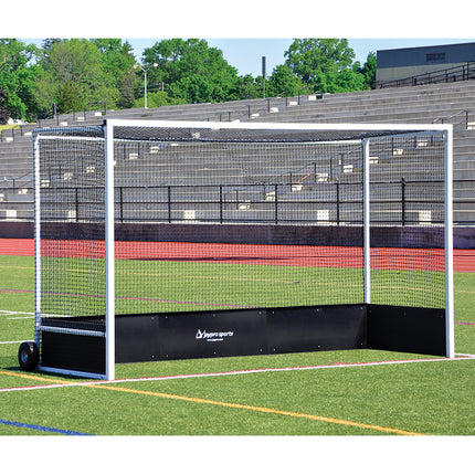 Jaypro Sports Field Hockey Goal (2 in. x 2 in. Square Aluminum with Bottom Boards) - Official  (7 ft.H x 12 ft.W x 4 ft.D) - NFHS, NCAA, FIH Compliant FHG-2ALS - Play and Sync