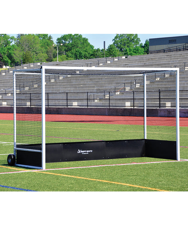 Jaypro Sports Field Hockey Goal (2 in. x 2 in. Square Aluminum with Bottom Boards) - Official  (7 ft.H x 12 ft.W x 4 ft.D) - NFHS, NCAA, FIH Compliant FHG-2ALS - Play and Sync