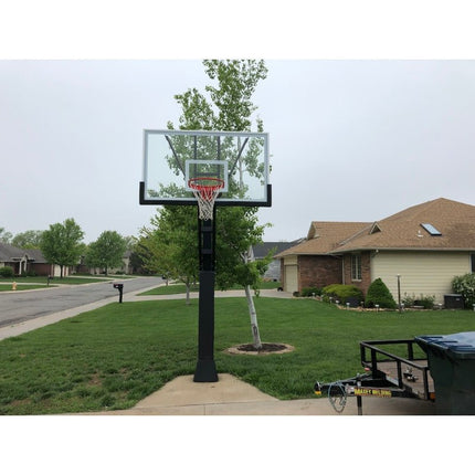 First Team Stainless Olympian Adjustable In - Ground Basketball Goal  - Play and Sync