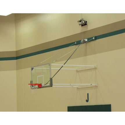Gared 42” X 72” Fold - Up Basketball Wall Mounted Package w/ Manual Height Adjuster P2400-4064GLAAGM - Play and Sync