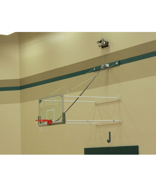 Gared 42” X 72” Fold - Up Basketball Wall Mounted Package w/ Manual Height Adjuster P2400-4064GLAAGM - Play and Sync