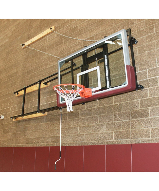 Gared 42” X 72” Side Fold Basketball Wall Mounted Package w/ Electric Height Adjuster P2500-4064GLAAGE - Play and Sync
