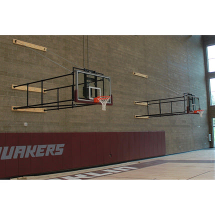 Gared 42” X 72” Side Fold Basketball Wall Mounted Package w/ Manual Height Adjuster P2500-4064GLAAGM - Play and Sync
