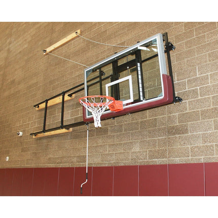 Gared 42” X 72” Side Fold Basketball Wall Mounted Package w/ Manual Height Adjuster P2500-4064GLAAGM - Play and Sync