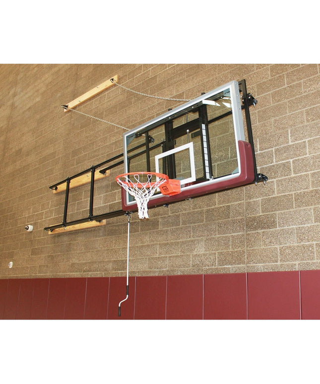 Gared 42” X 72” Side Fold Basketball Wall Mounted Package w/ Manual Height Adjuster P2500-4064GLAAGM - Play and Sync