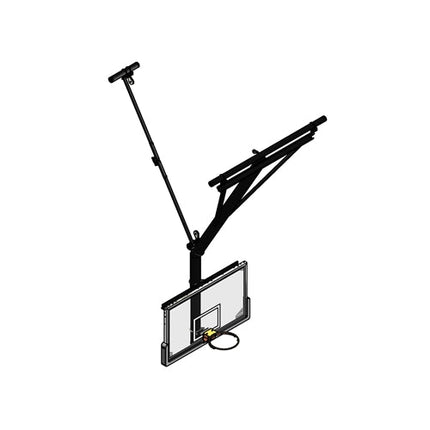 Gared Bent Single Post Rear - Braced Rear - Folding Ceiling Hung Basketball Backstop | 3204 3204 - Play and Sync