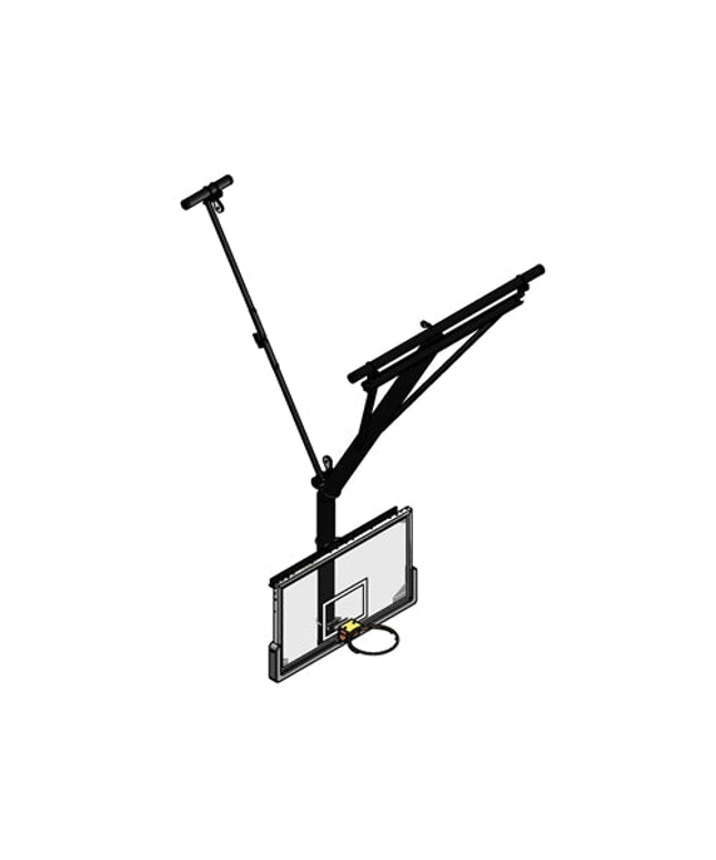 Gared Bent Single Post Rear - Braced Rear - Folding Ceiling Hung Basketball Backstop | 3204 3204 - Play and Sync