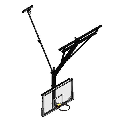 Gared Bent Single Post Rear - Braced Rear - Folding Ceiling Hung Basketball Backstop | 3205 3205 - Play and Sync