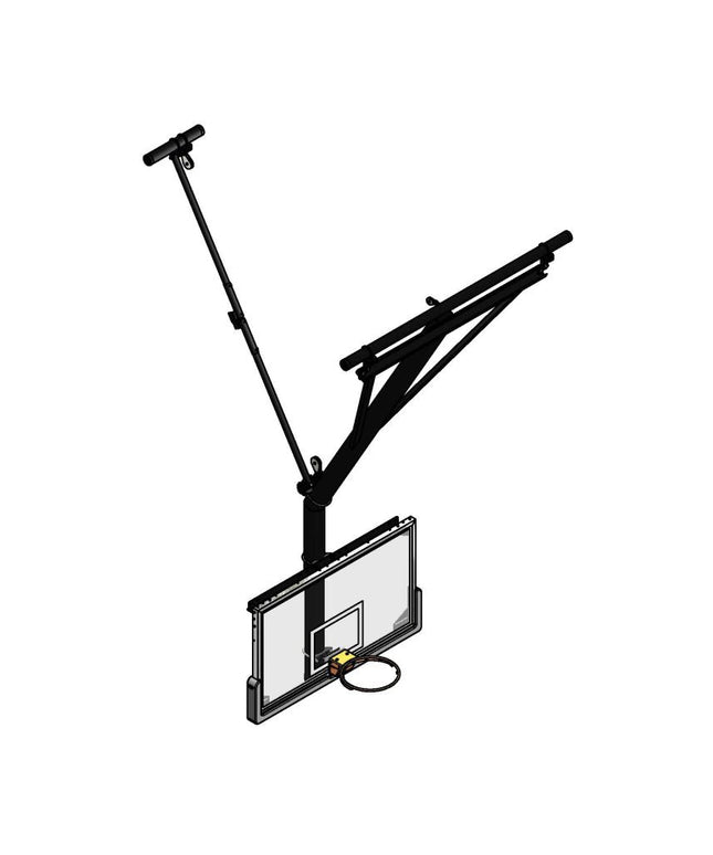 Gared Bent Single Post Rear - Braced Rear - Folding Ceiling Hung Basketball Backstop | 3205 3205 - Play and Sync