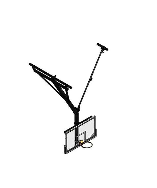 Gared Bent Single Post Side - Braced Side - Folding Ceiling Hung Basketball Backstop | 3208 3208 - Play and Sync