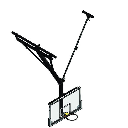 Gared Bent Single Post Side - Braced Side - Folding Ceiling Hung Basketball Backstop | 3209 3209 - Play and Sync