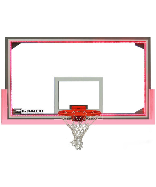 Gared Professional Main Court Competition Glass Basketball Backboard with Buzzer Beater Lights | LXP4200LED LXP4200LED - Play and Sync
