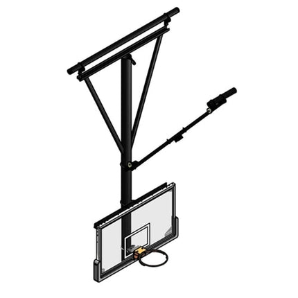 Gared Single Post Front - Braced Stationary Ceiling Hung Basketball Backstop | 3112 3112 - Play and Sync