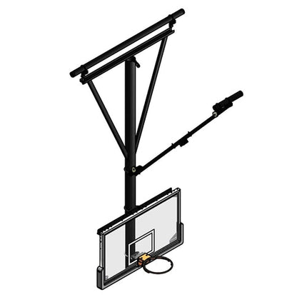Gared Single Post Front - Braced Stationary Ceiling Hung Basketball Backstop | 3113 3113 - Play and Sync
