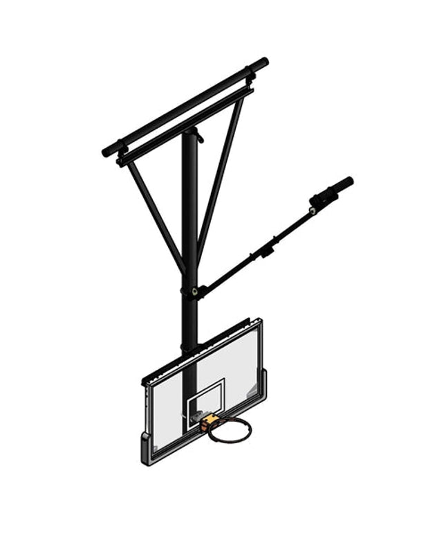Gared Single Post Front - Braced Stationary Ceiling Hung Basketball Backstop | 3113 3113 - Play and Sync