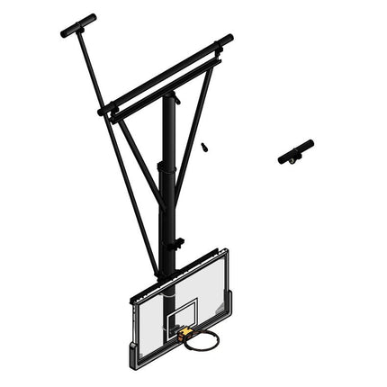 Gared Single Post Rear - Braced Front - Folding Ceiling Hung Basketball Backstop | 3102 3102 - Play and Sync