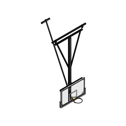 Gared Single Post Rear - Braced Rear - Folding Ceiling Hung Basketball Backstop | 3105 3105 - Play and Sync
