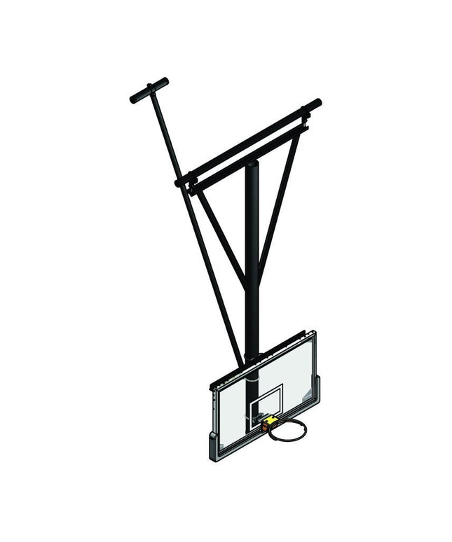 Gared Single Post Rear - Braced Stationary Ceiling Hung Basketball Backstop | 3111 3111 - Play and Sync