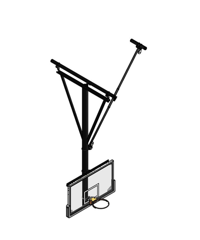 Gared Single Post Side - Braced Side - Folding Ceiling Hung Basketball Backstop | 3108 3108 - Play and Sync