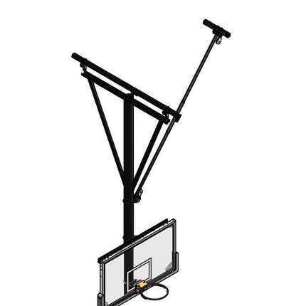 Gared Single Post Side - Braced Side - Folding Ceiling Hung Basketball Backstop | 3109 3109 - Play and Sync