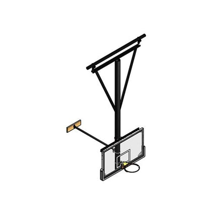 Gared Single Post Wall - Braced Stationary Ceiling Hung Basketball Backstop | 3114 3114 - Play and Sync