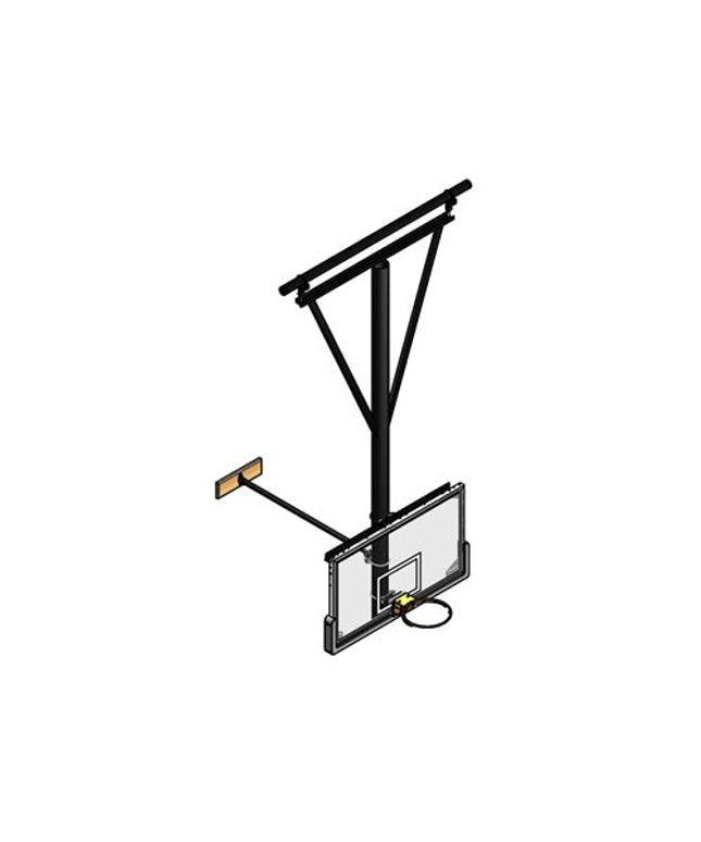 Gared Single Post Wall - Braced Stationary Ceiling Hung Basketball Backstop | 3114 3114 - Play and Sync