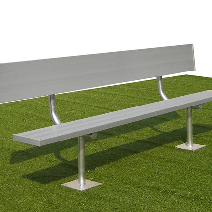 Gared Spectator 15' Surface Mount Bench with Back | BE15SMWB BE15SMWB - Play and Sync