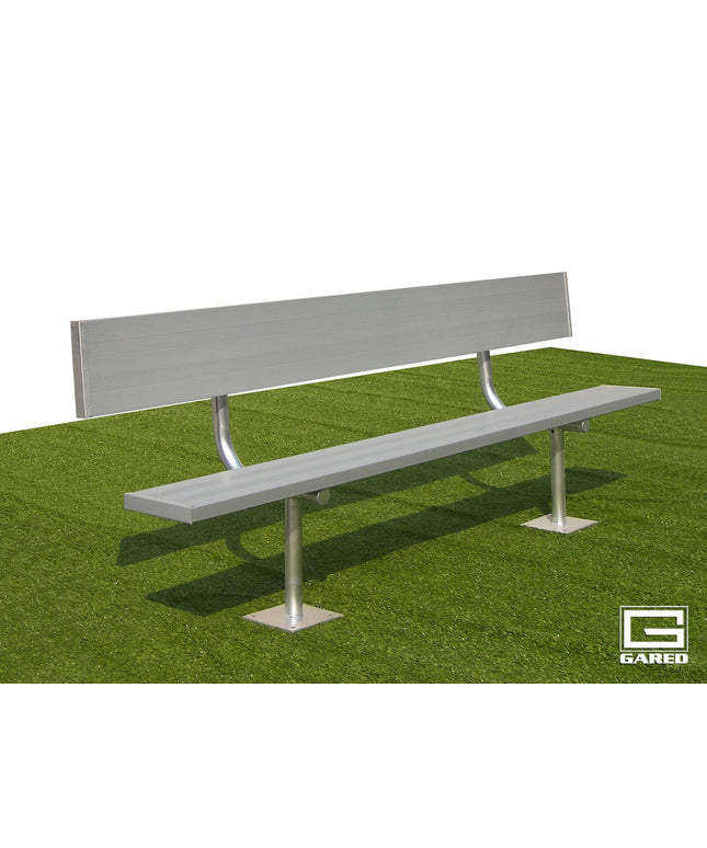 Gared Spectator 27' Surface Mount Bench with Back | BE27SMWB BE27SMWB - Play and Sync