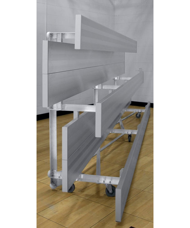 Gared Spectator Tip n' Roll 7' 6" Low Rise Bleacher, 3 Row, Double Foot Plank | TRB0308DFLR TRB0308DFLR - Play and Sync