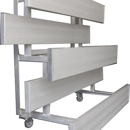 Gared Spectator Tip n' Roll 7' 6" Low Rise Bleacher, 3 Row | TRB0308LR TRB0308LR - Play and Sync