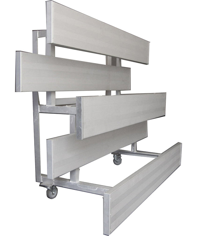Gared Spectator Tip n' Roll 7' 6" Low Rise Bleacher, 3 Row | TRB0308LR TRB0308LR - Play and Sync