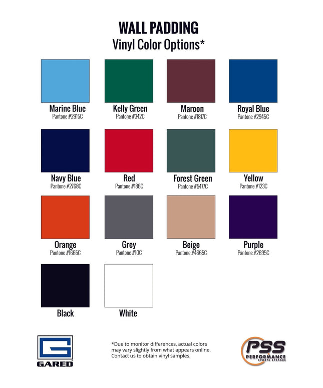 Gared Standard Bonded Foam Wall Pad 2’ x 6’ x 2” 4120 4120 - Play and Sync