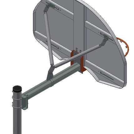 Gared Standard Duty Playground 4 - 1/2" O.D. Rear - Mount Adjustable Straight Post | AAB45R AAB45R - Play and Sync