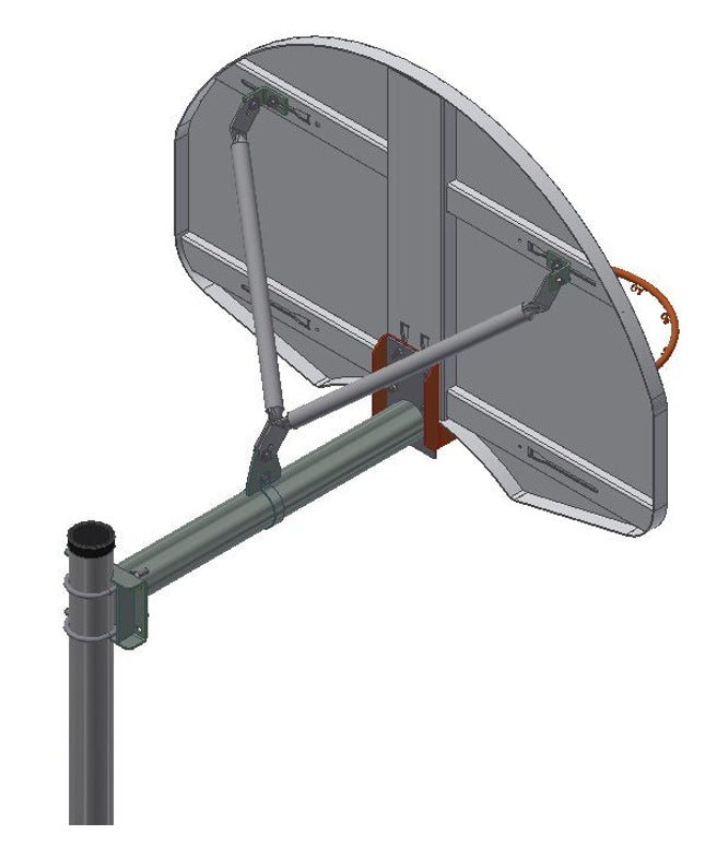 Gared Standard Duty Playground 4 - 1/2" O.D. Rear - Mount Adjustable Straight Post | AAB45R AAB45R - Play and Sync