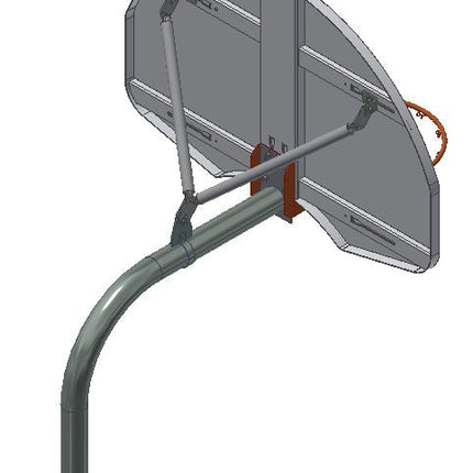 Gared Standard Duty Playground 4 - 1/2" O.D. Rear - Mount Gooseneck Post | GN45 - 5R GN45-5R - Play and Sync