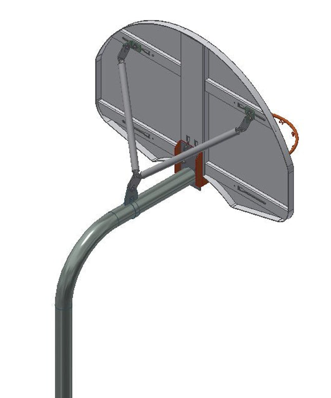 Gared Standard Duty Playground 4 - 1/2" O.D. Rear - Mount Gooseneck Post | GN45 - 5R GN45-5R - Play and Sync
