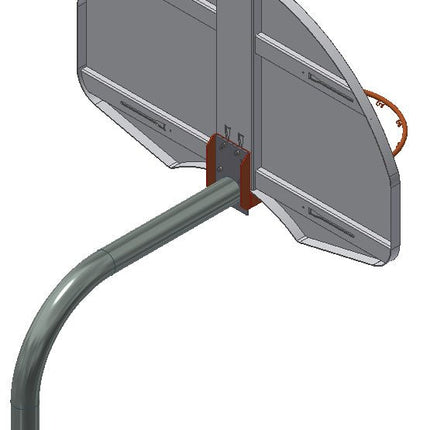 Gared Standard Duty Playground 4 - 1/2" O.D. Unbraced Rear - Mount Gooseneck Post | GNA45R GNA45R - Play and Sync
